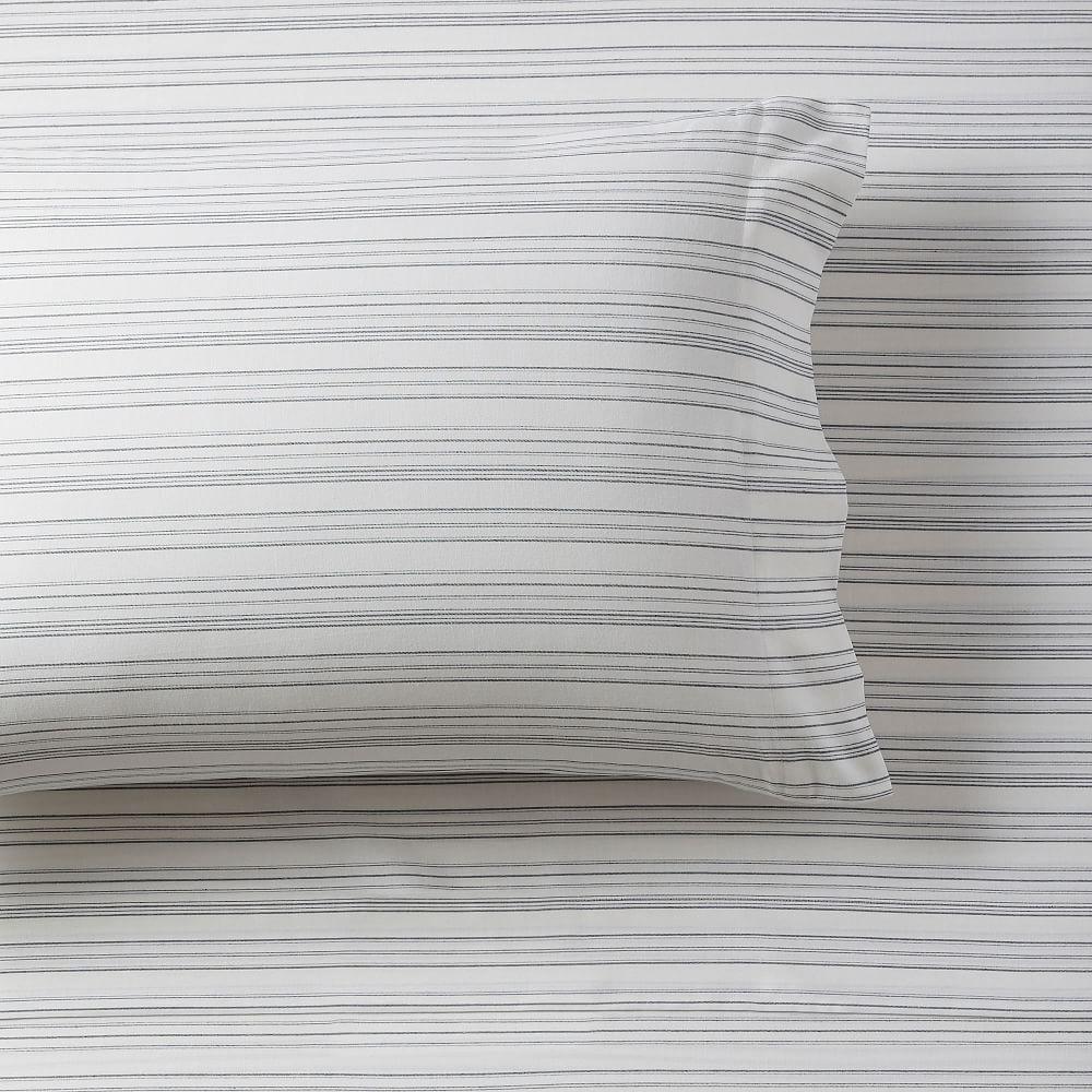 Купить Набор простыней Organic Steven Stripe Sheet Set Ivory/Faded Black в интернет-магазине roooms.ru