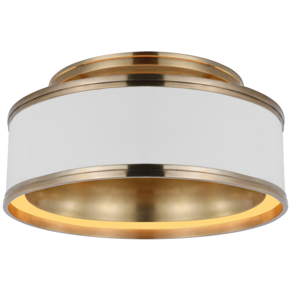 Matte White and Antique-Burnished Brass