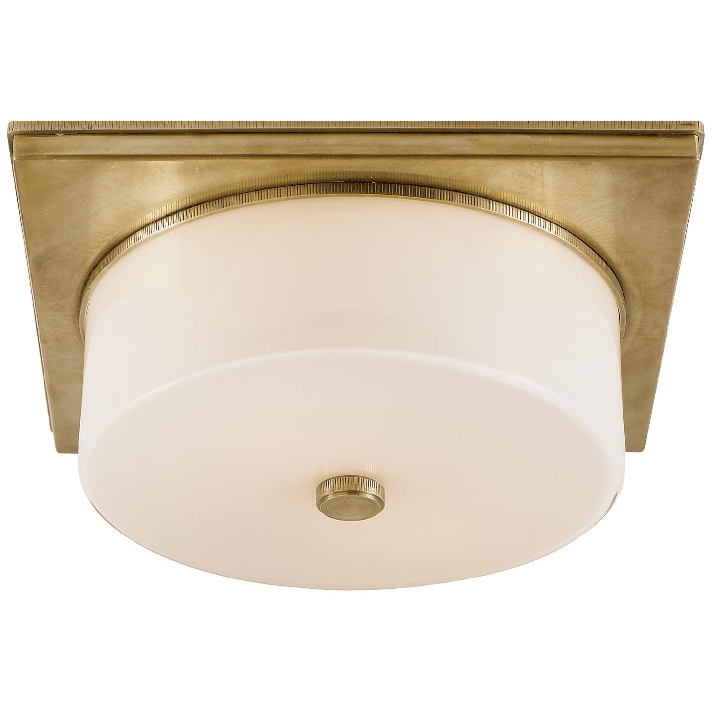 Hand-Rubbed Antique Brass White Glass