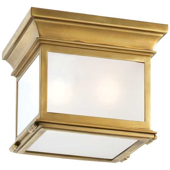 Antique-Burnished Brass Frosted Glass