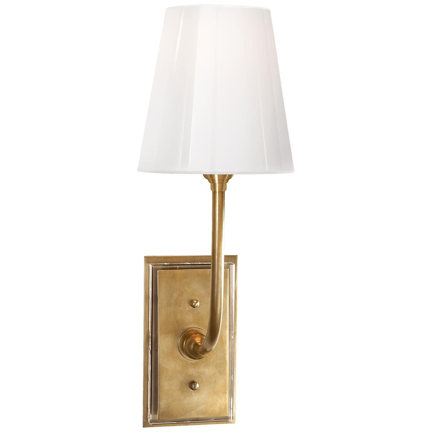 Hand-Rubbed Antique Brass White Glass