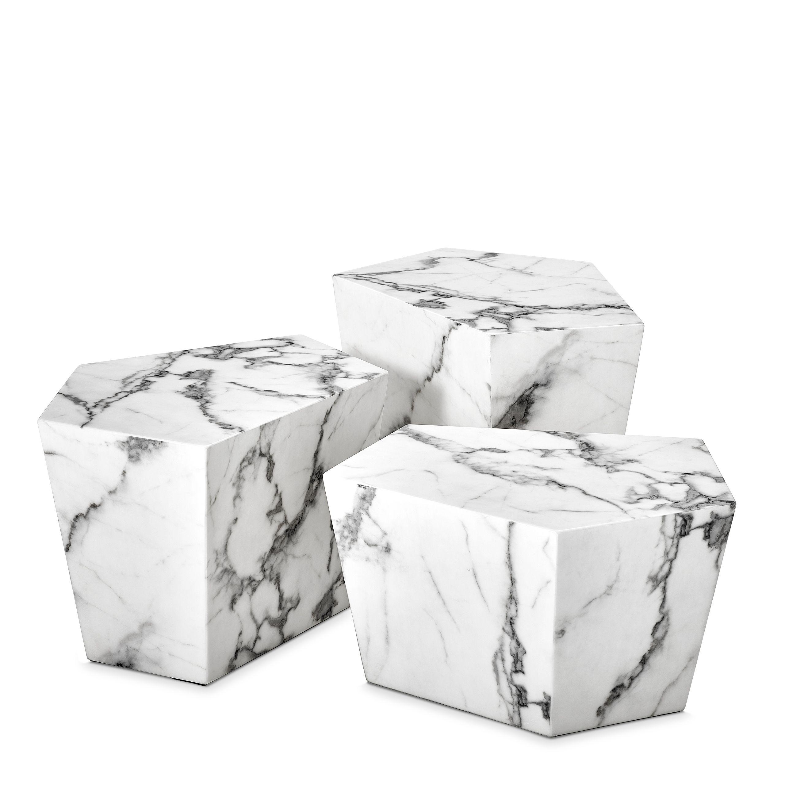 white faux marble