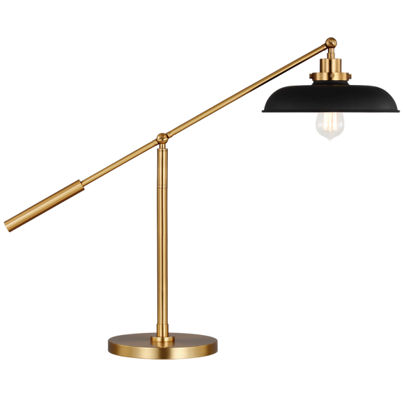 Midnight Black and Burnished Brass LED Bulb(s) Included