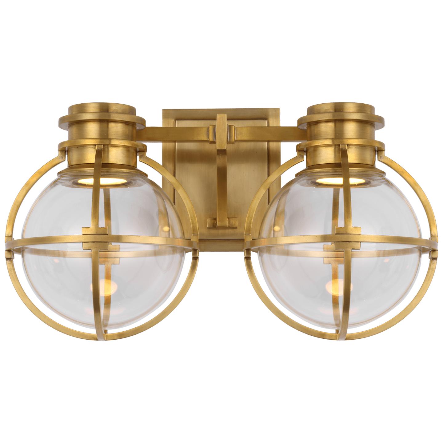 Antique-Burnished Brass Clear Glass