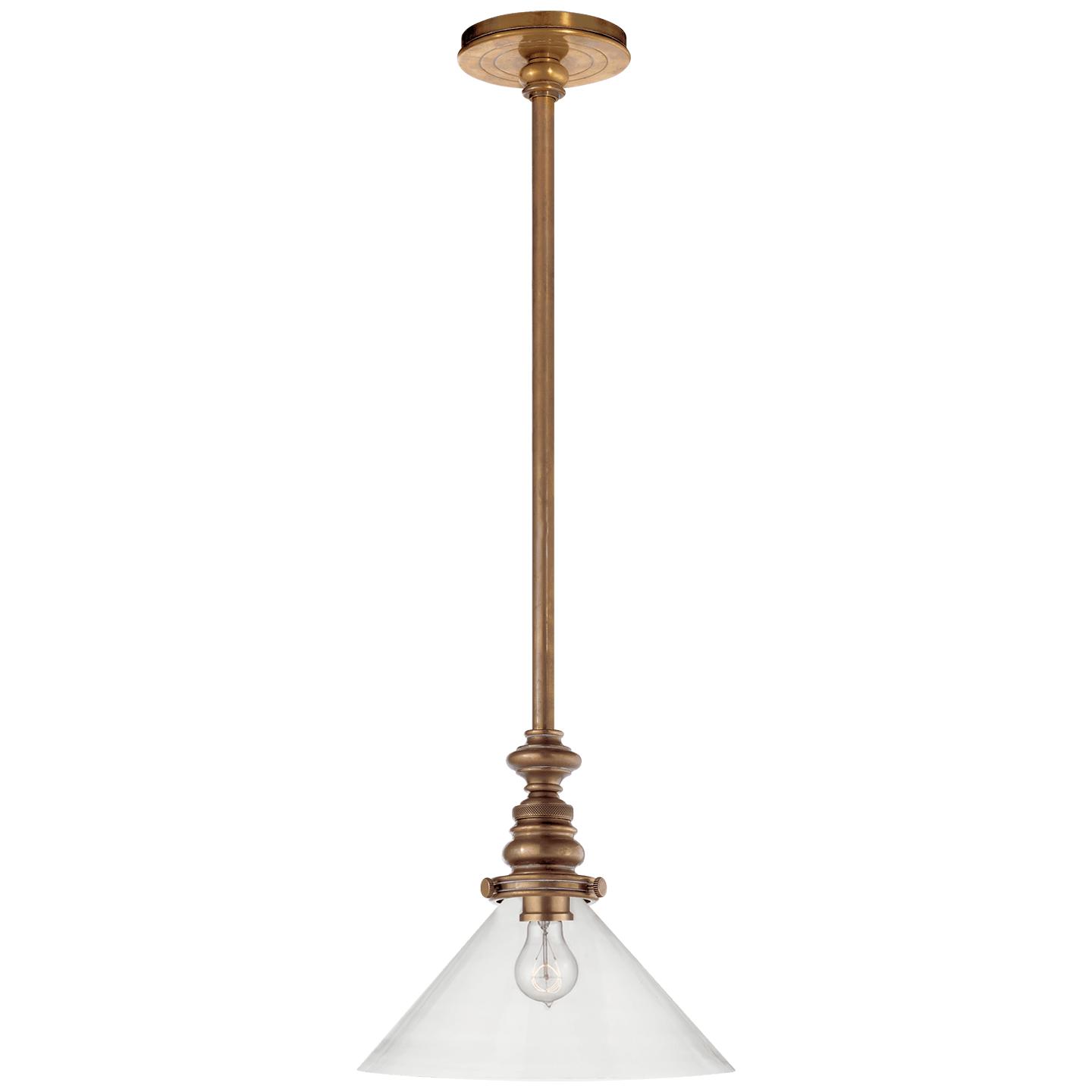 Hand-Rubbed Antique Brass Clear Glass Slant Shade