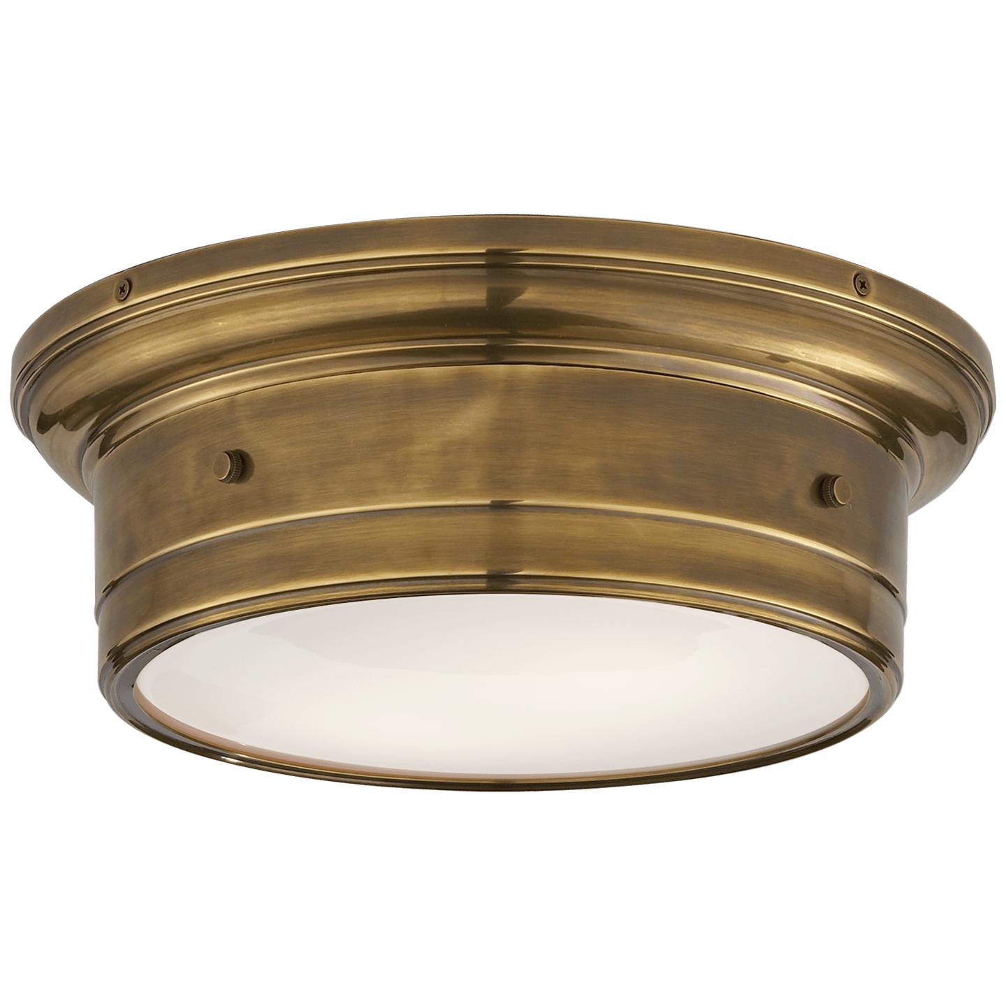 Hand-Rubbed Antique Brass White Glass