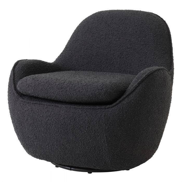 bouclé black | swivel base