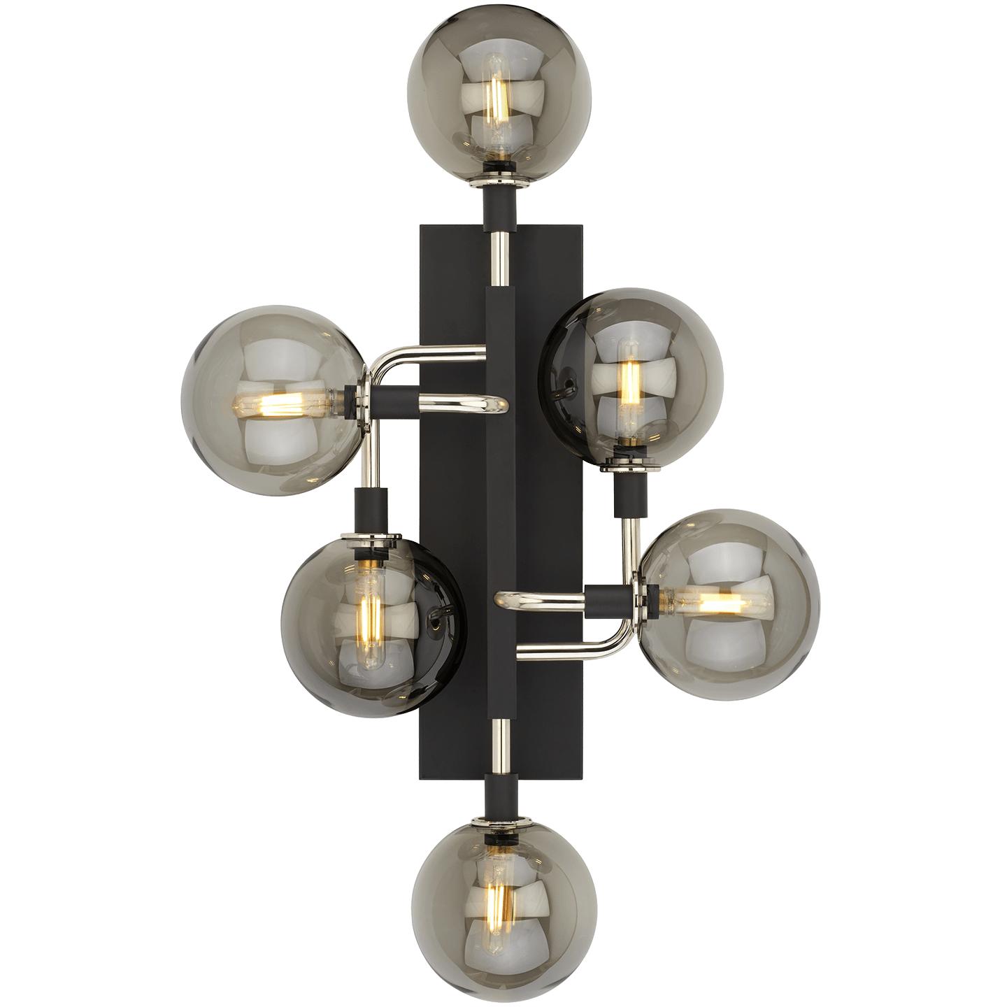 Smoke/Polished Nickel Lamp Not Included