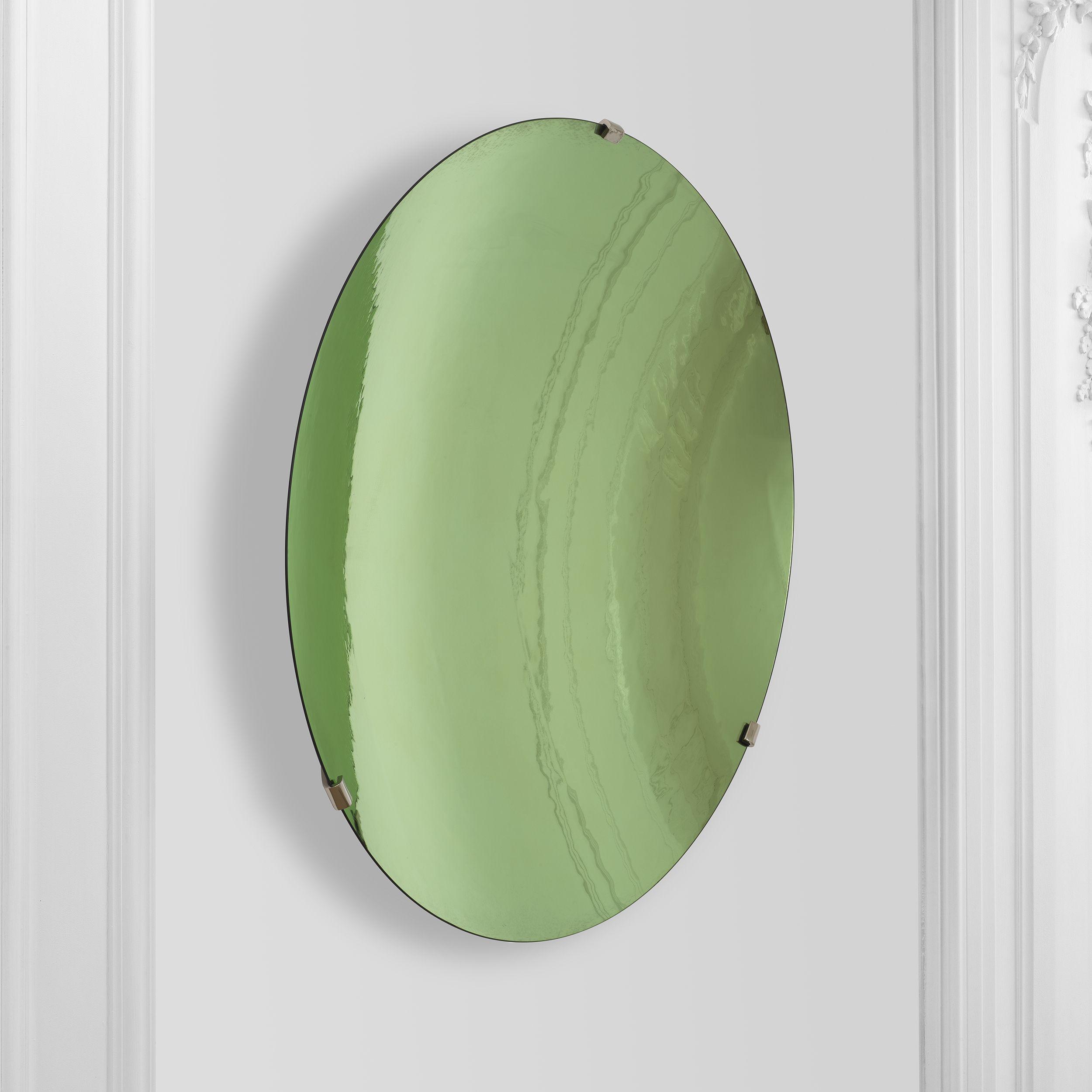concave mirror glass | hammered light green S