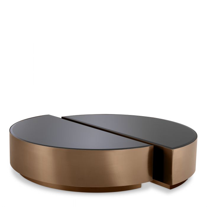 brushed copper finish | black bevelled glass