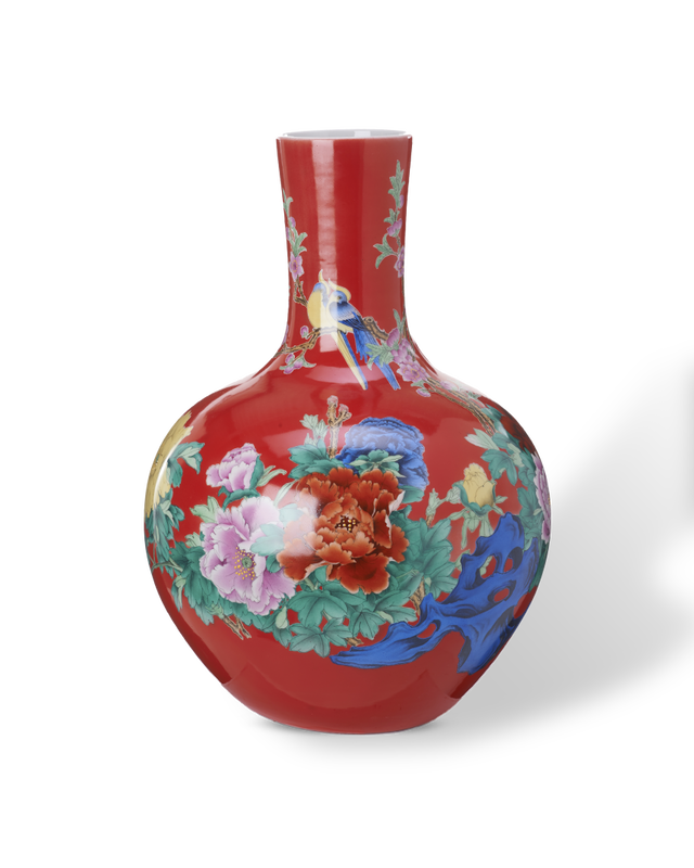 Coral red Glazed porcelain