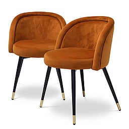 savona orange velvet | black & brass legs