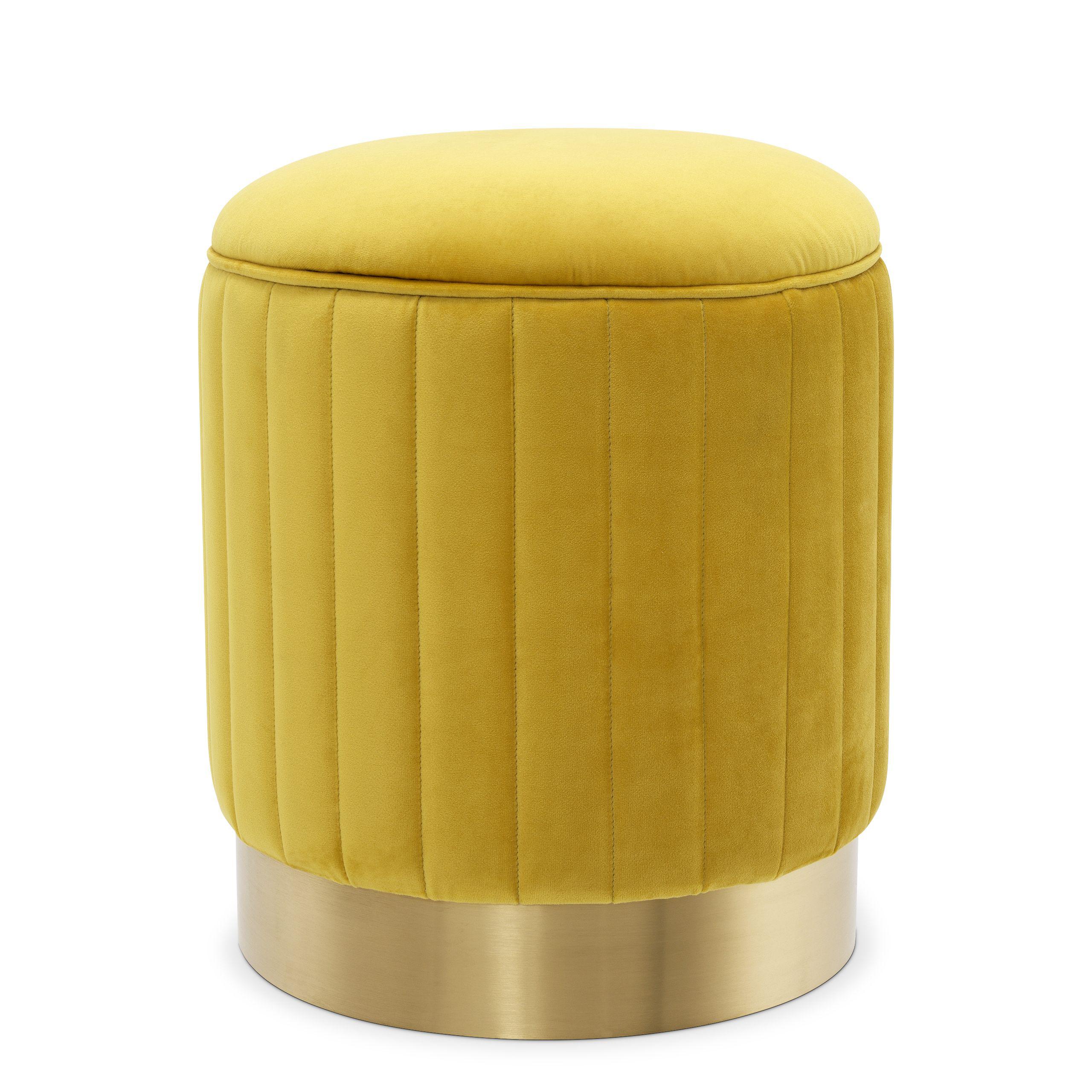 roche yellow velvet | brushed brass finish base