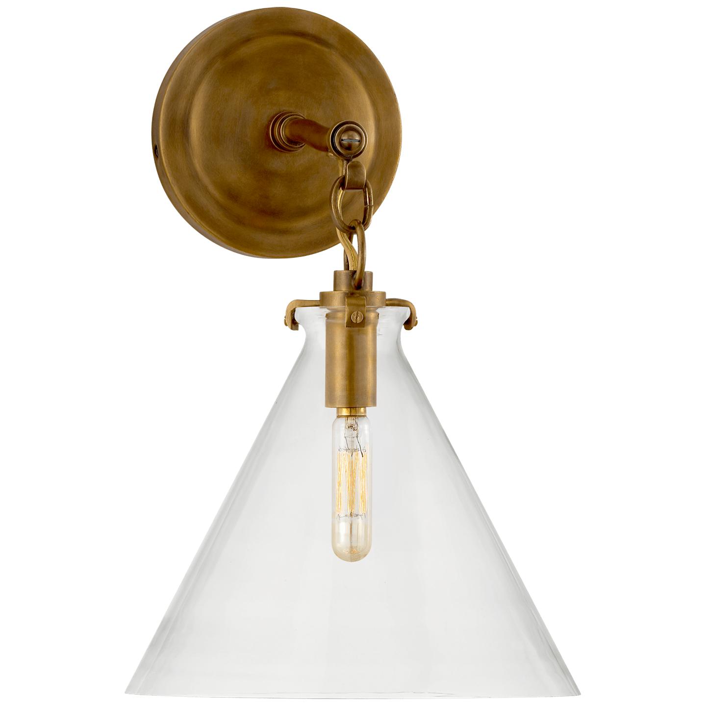 Hand-Rubbed Antique Brass Clear Glass