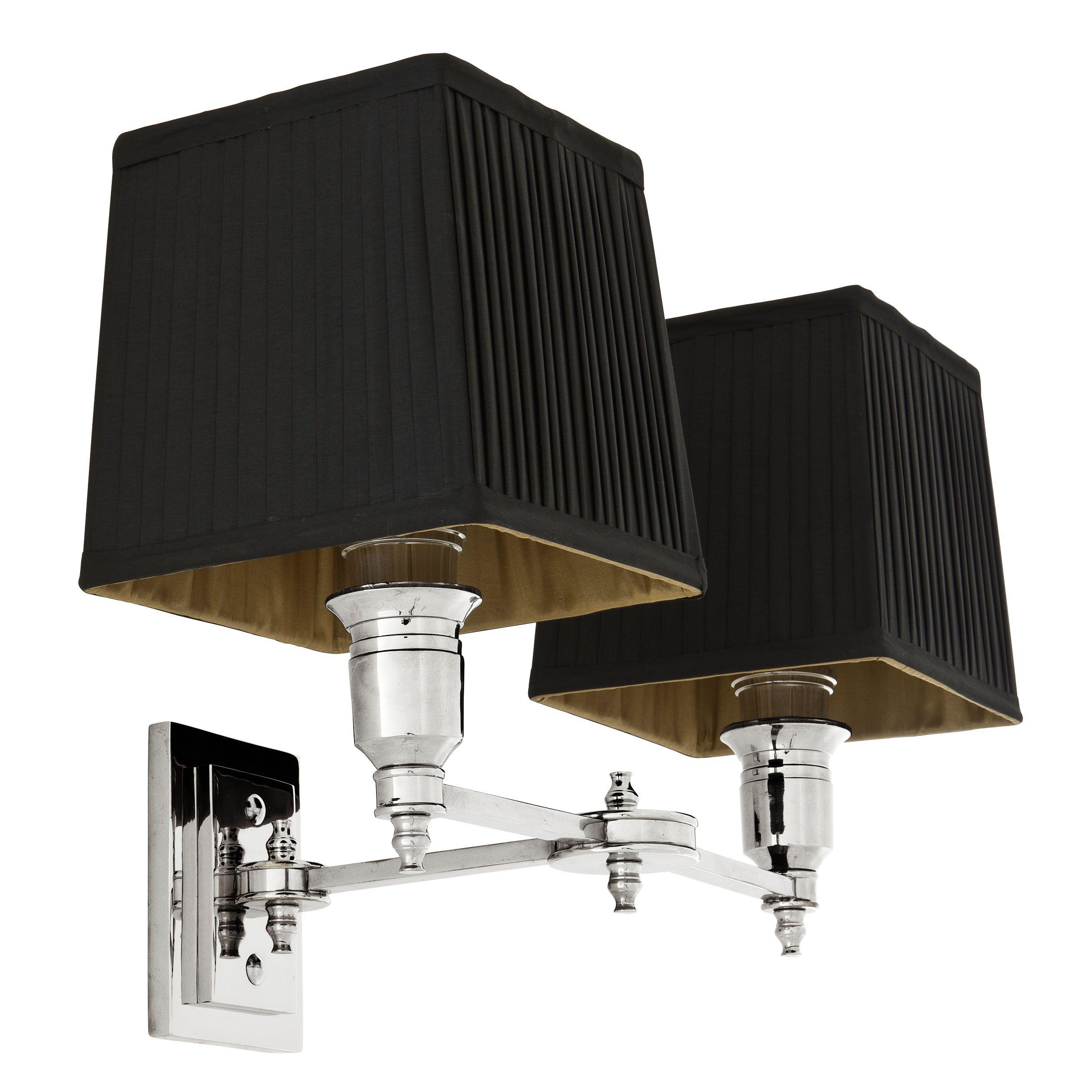 nickel finish pleated black shade