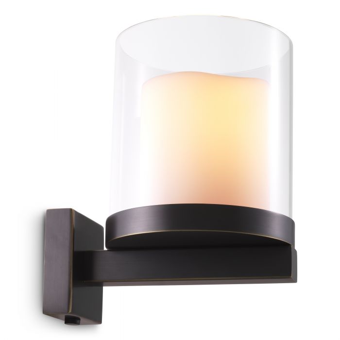 bronze highlight finish | clear glass | including faux candle shade