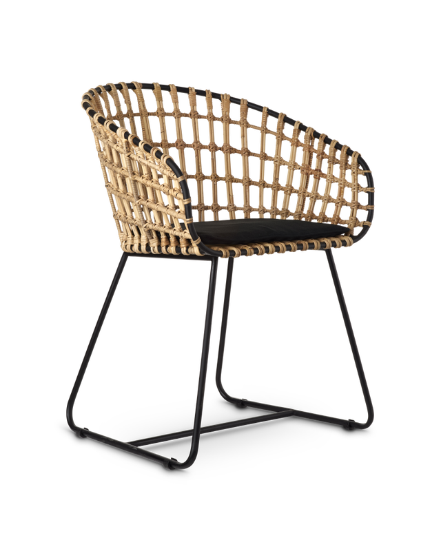 Beige Rattan with metal frame