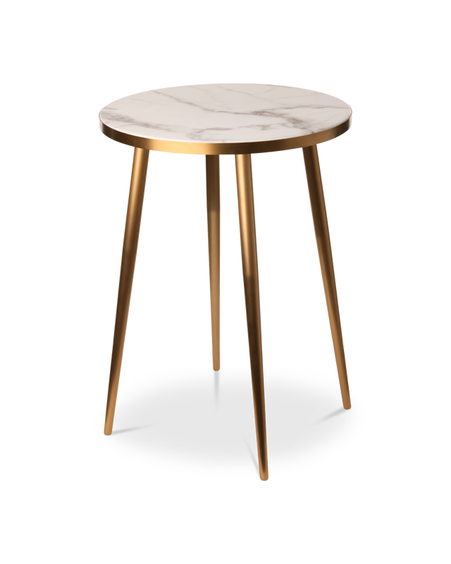 Купить Приставной столик Marble Look & Gold Feet Side Table в интернет-магазине roooms.ru