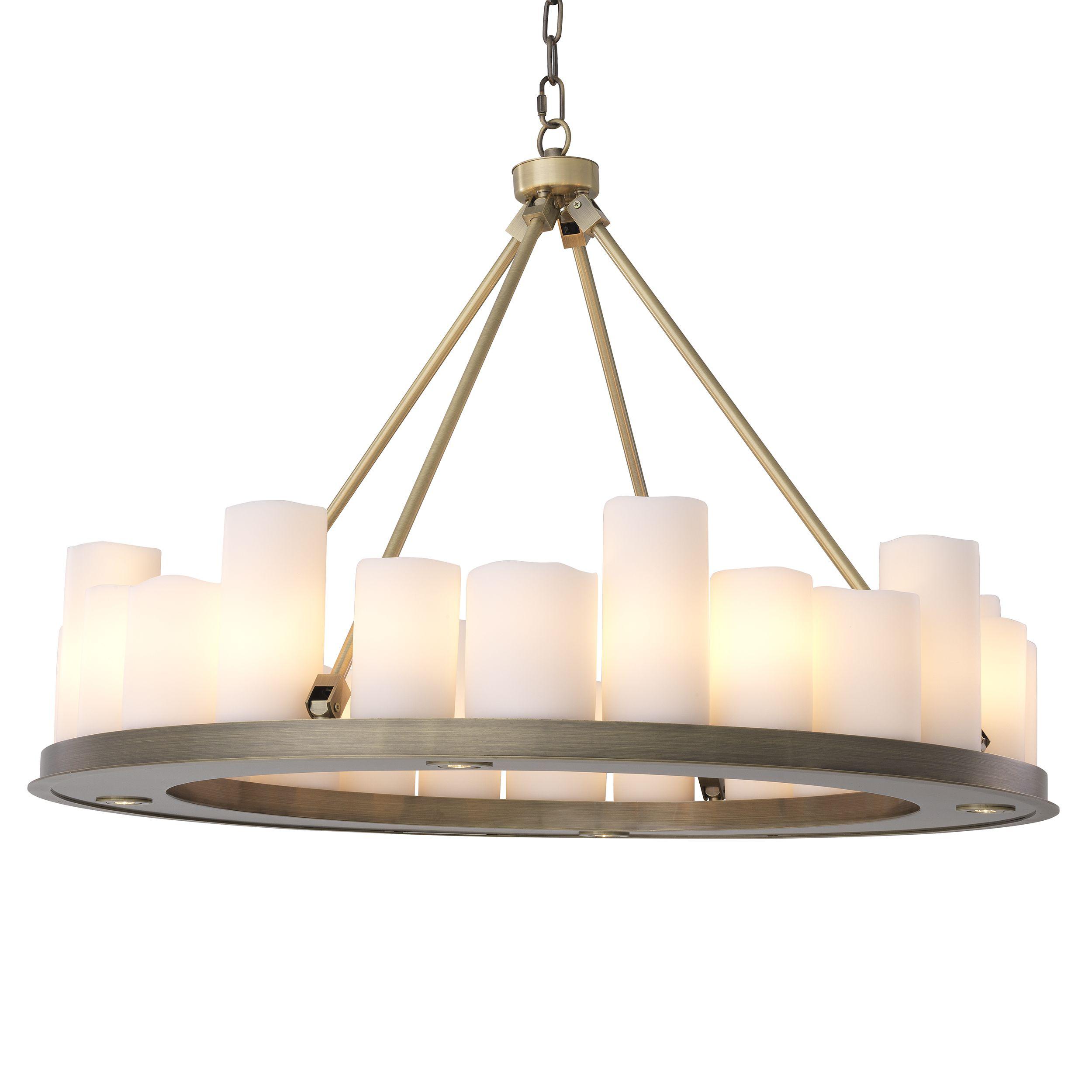 light brushed brass finish | including faux candle shades round