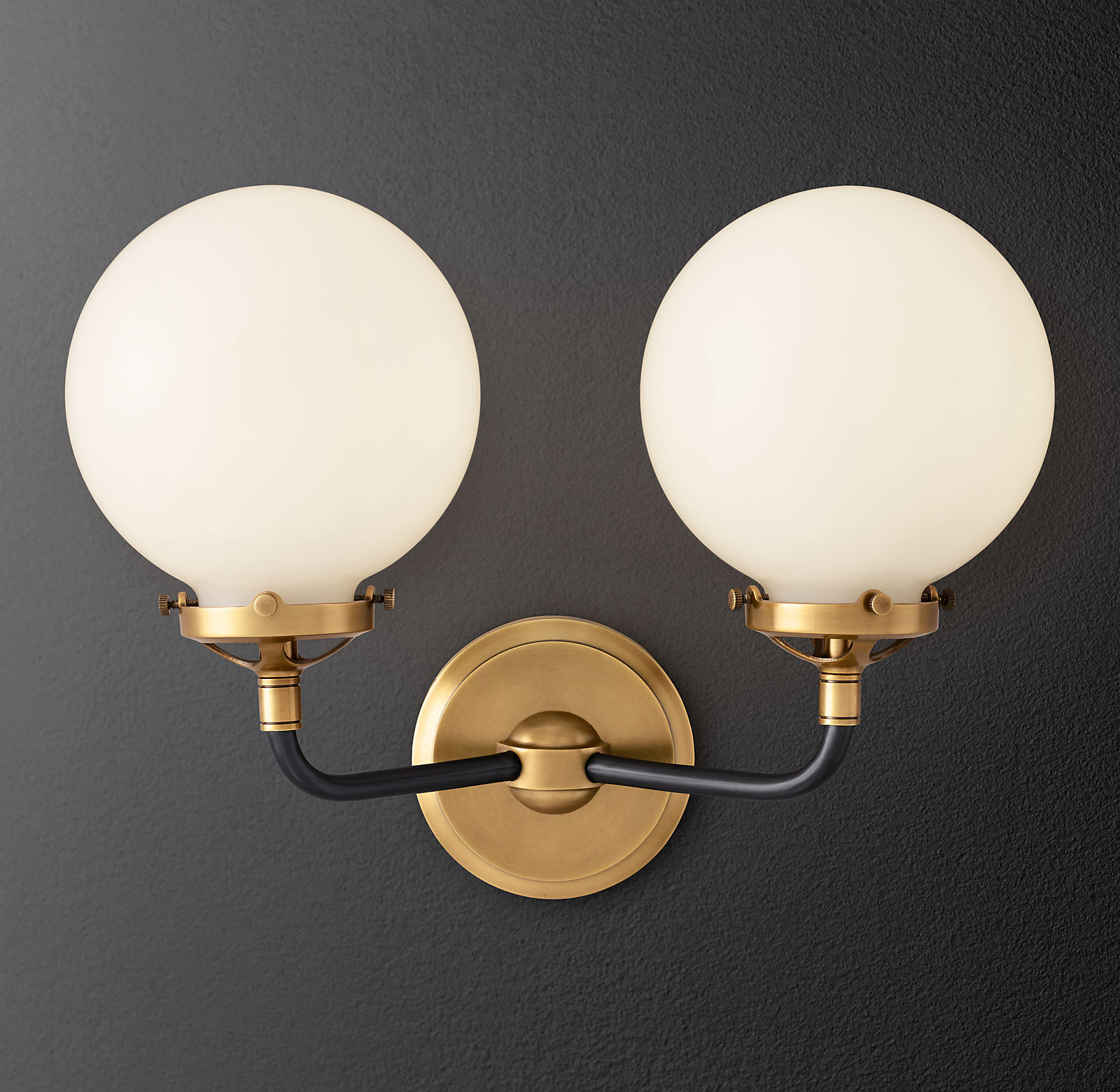 Купить Бра Bistro Globe Milk Glass Double Sconce в интернет-магазине roooms.ru