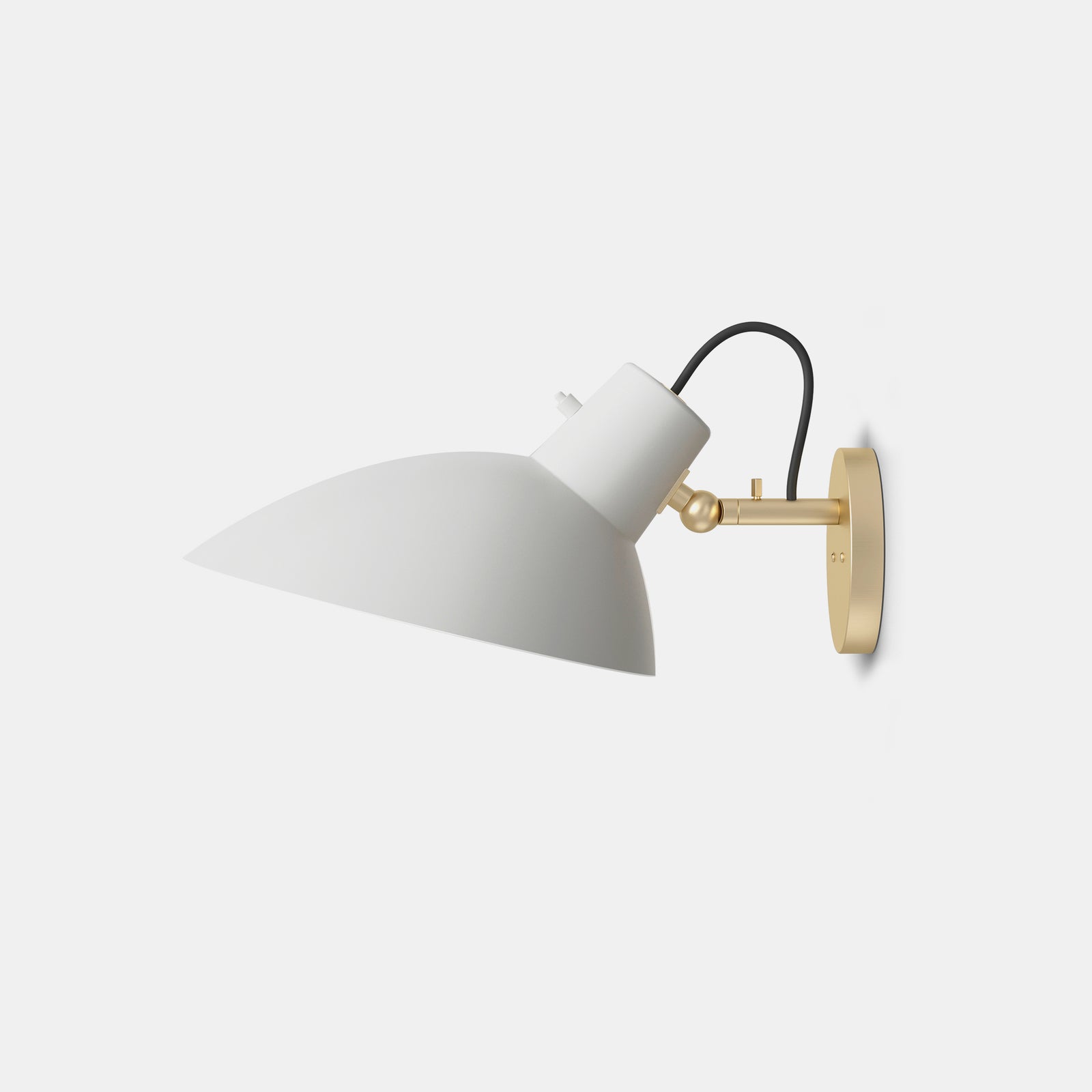 Brass Mount, White Reflector with Switch