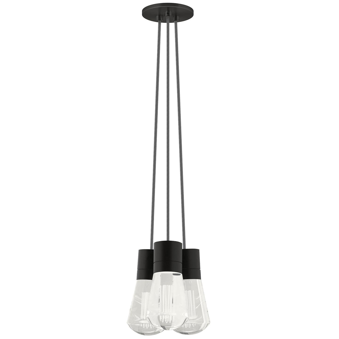 Black Black Cord 3-LITE CHANDELIER LED 90 CRI 3000K 120V (T24)