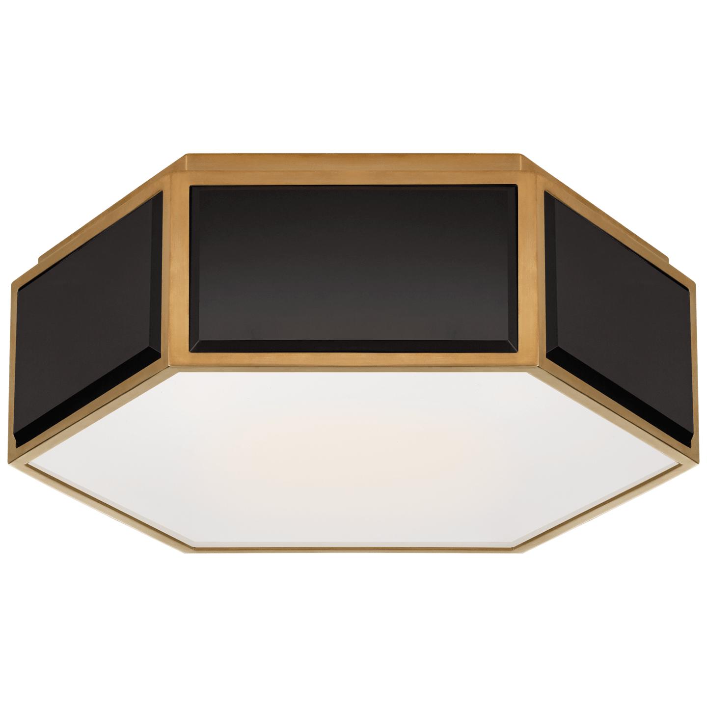 Black and Soft Brass Frosted Glass