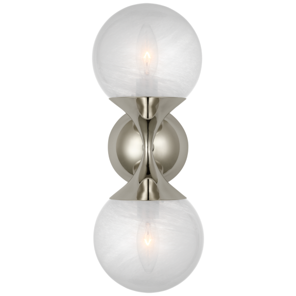 Polished Nickel White Glass