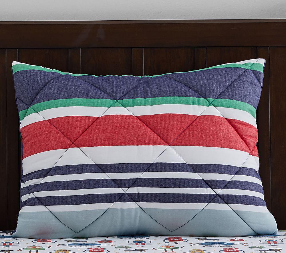 Купить Наволочка Organic Tanner Striped Comforter Standard Sham Multi в интернет-магазине roooms.ru
