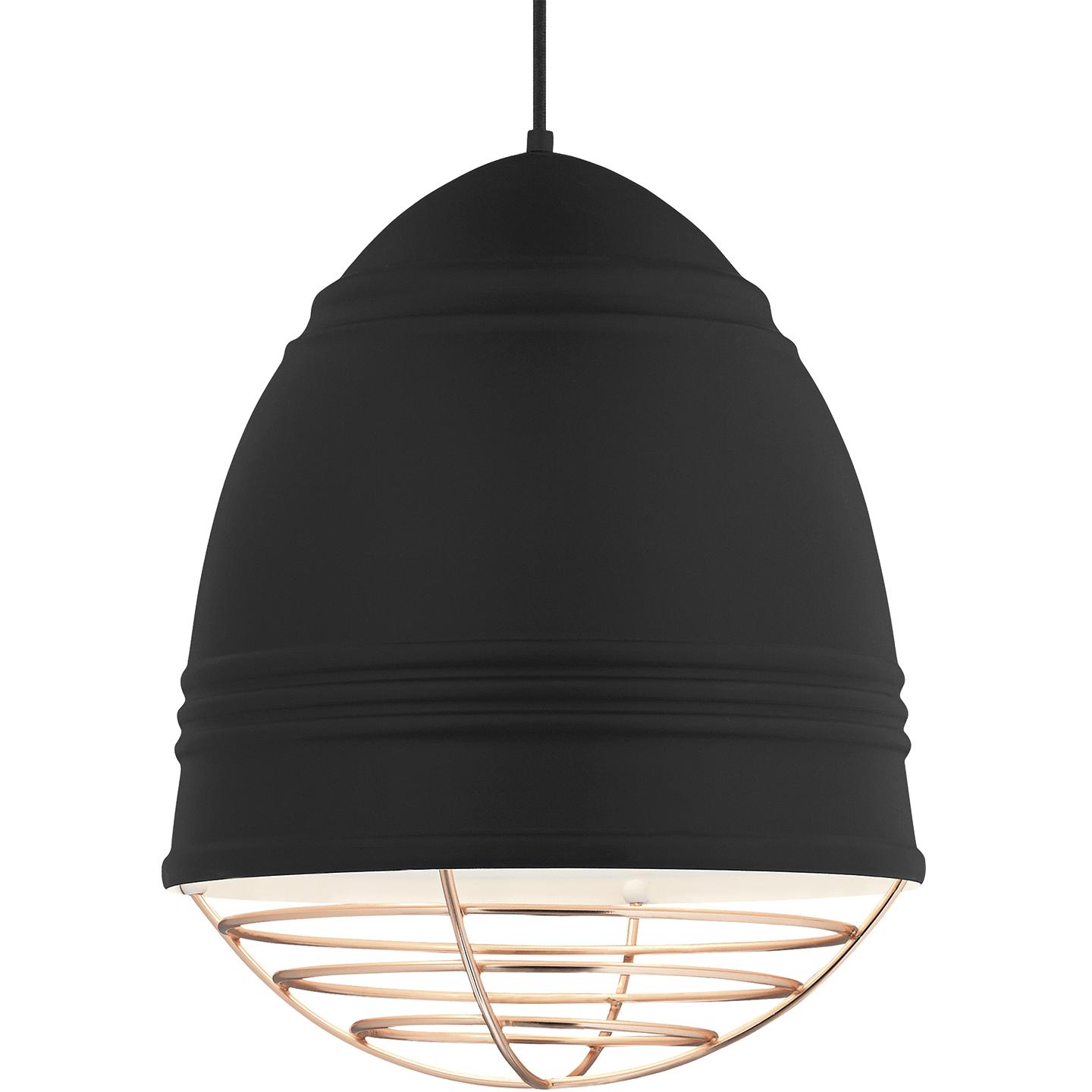 Rubberized Black w/ White Interior Lamp Not Included Copper
