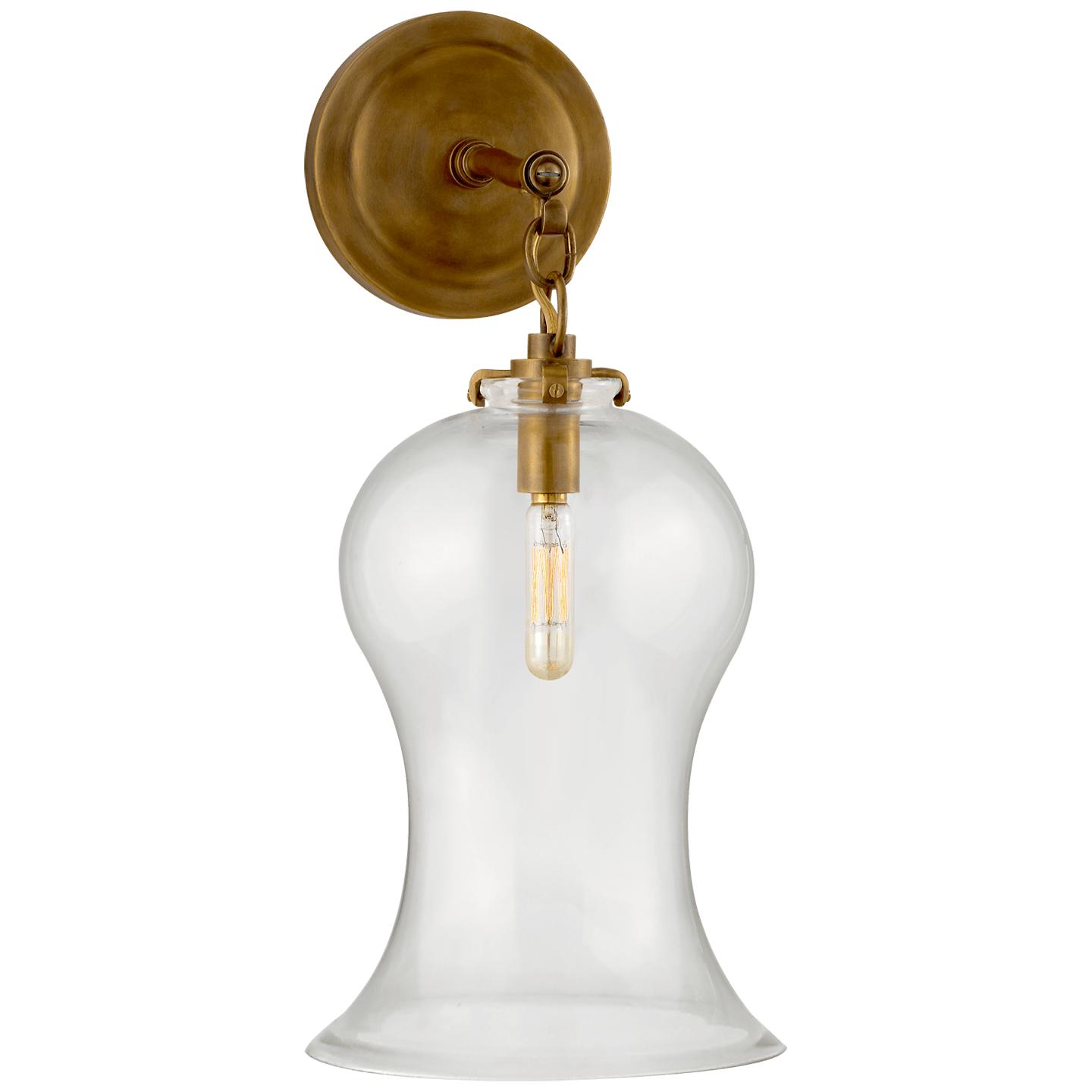 Hand-Rubbed Antique Brass Clear Glass