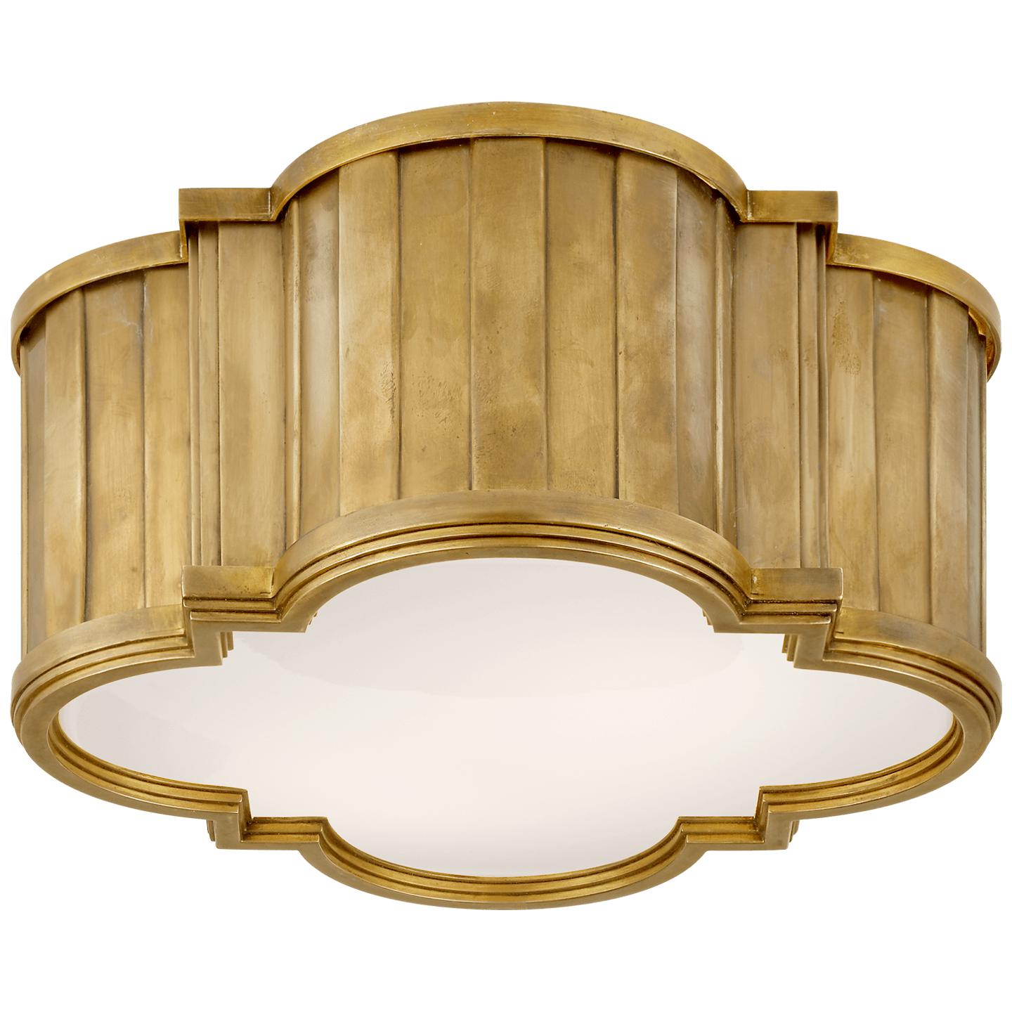 Hand-Rubbed Antique Brass White Glass