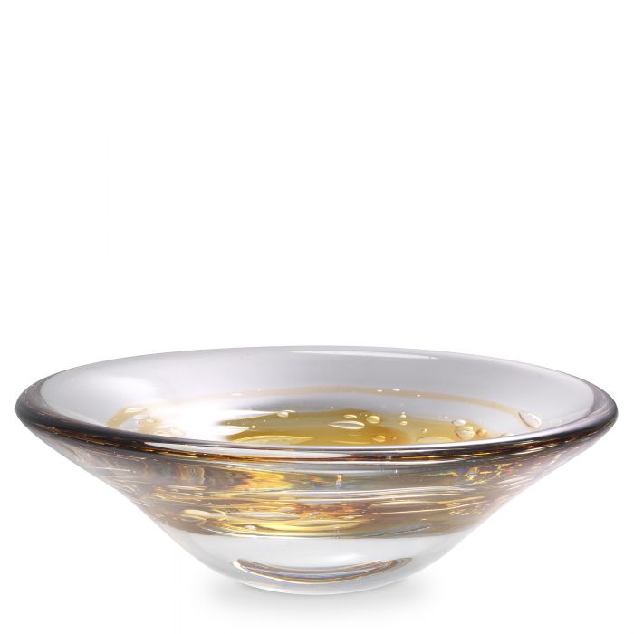 hand blown glass | clear | yellow colour