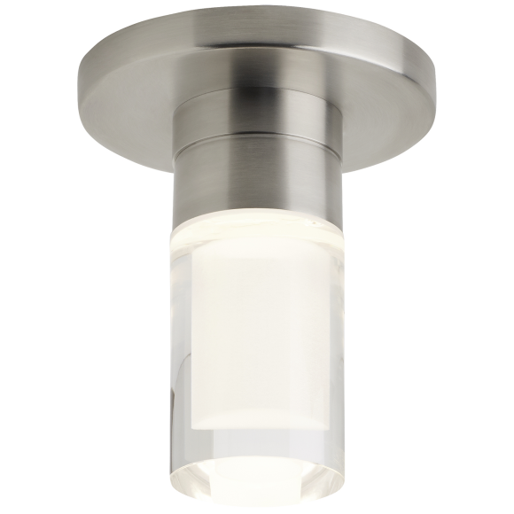 Satin Nickel Cylinder Cyrstal LED 90 CRI 3000K 120V