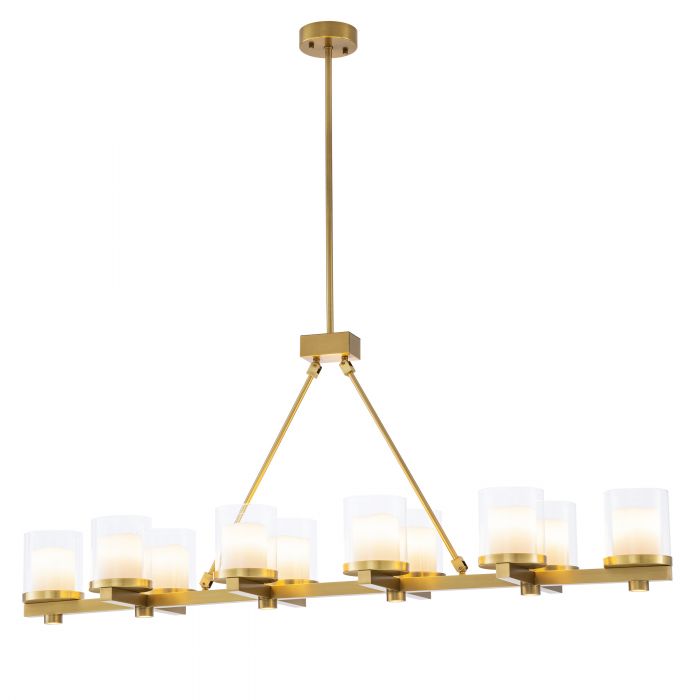 antique brass finish | clear glass | including faux candle shades