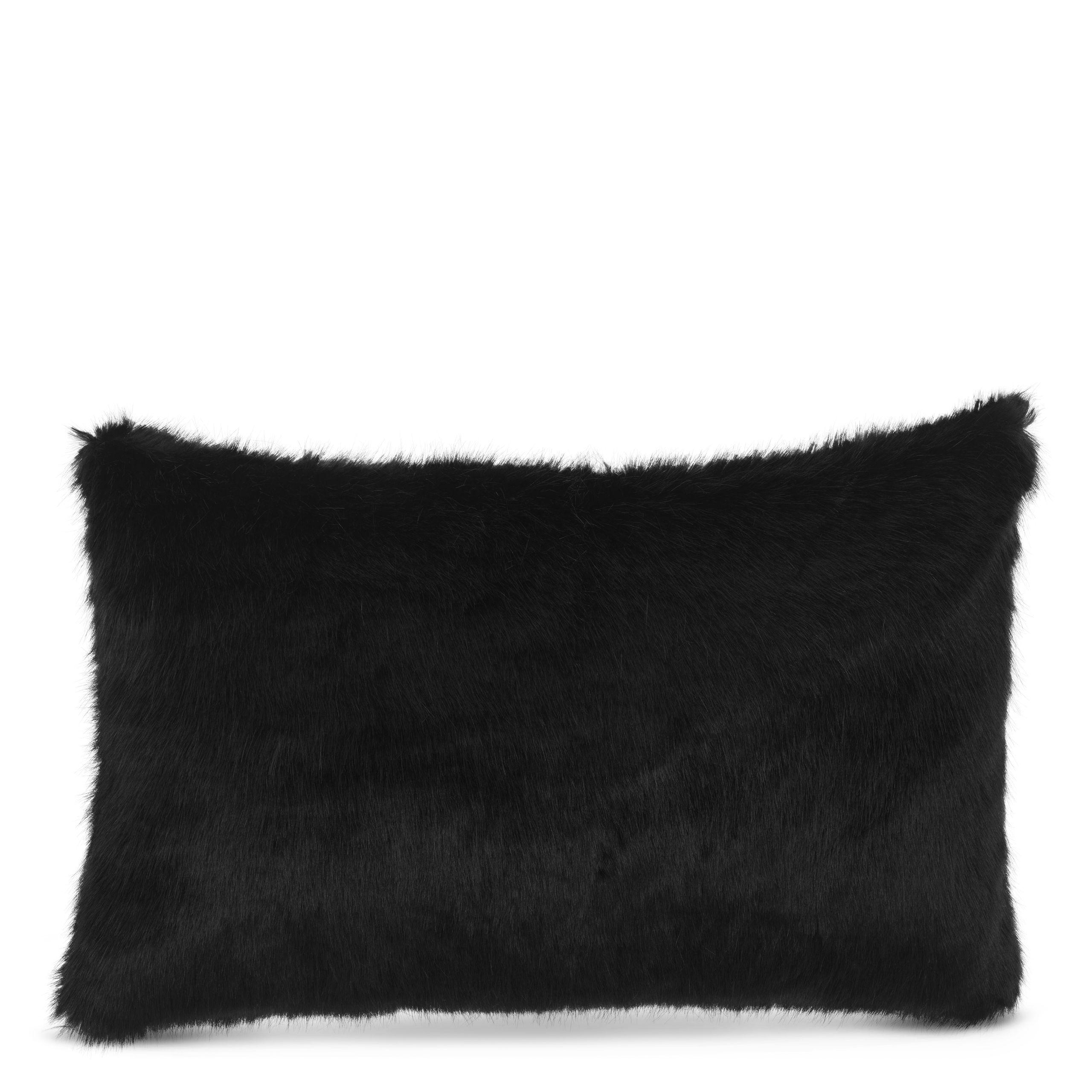 black faux fur rectangular