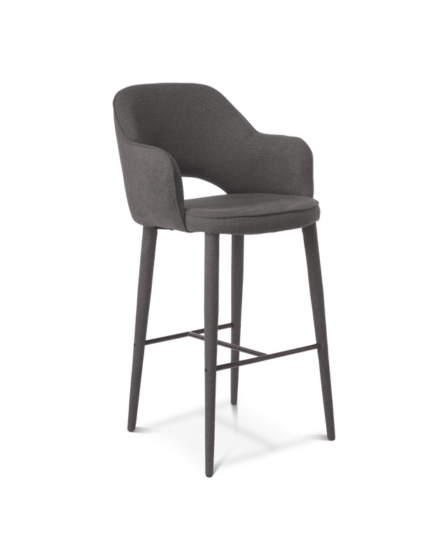 Dark grey Metal frameupholstered legsand metal foot restChair can be lowered 10 cm