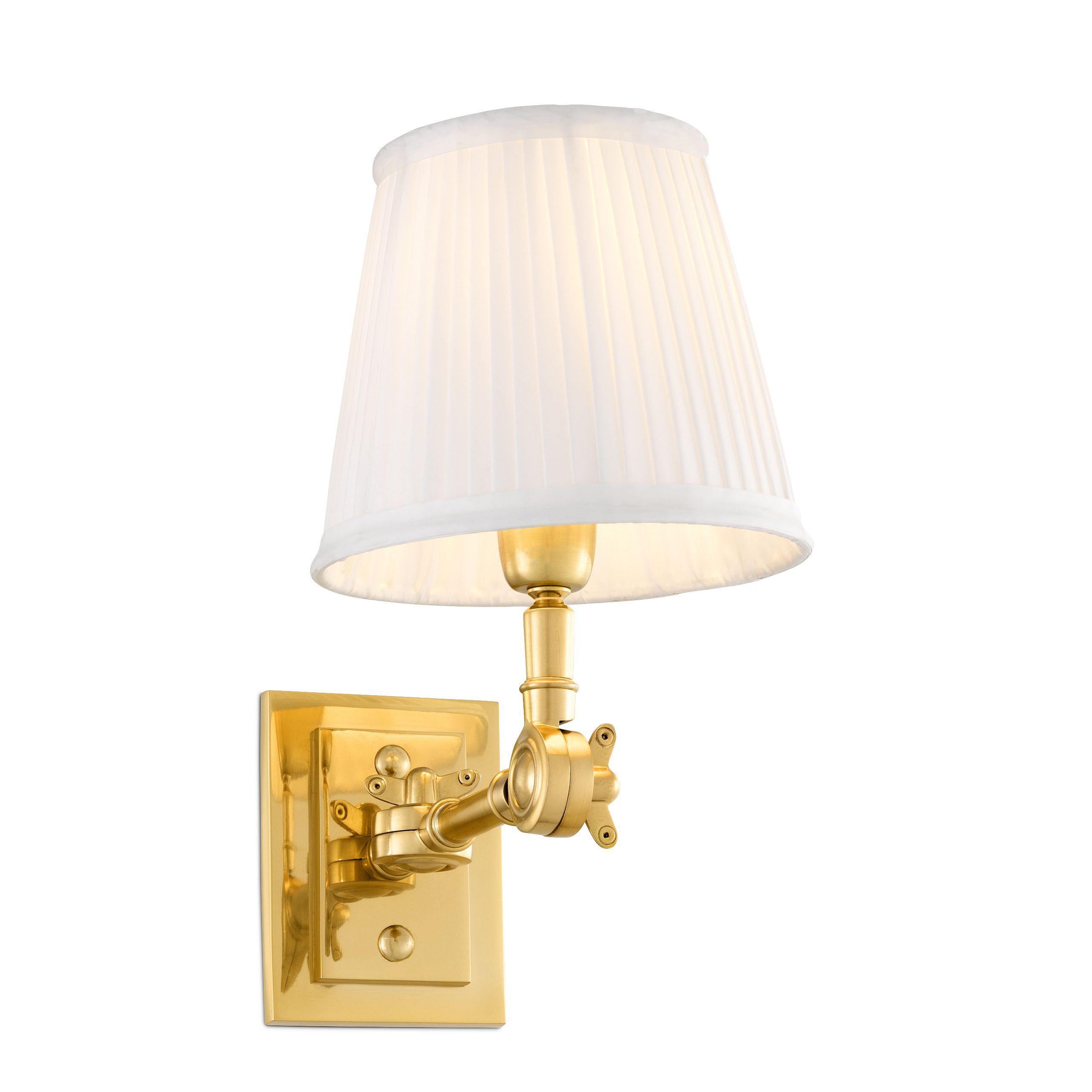 gold finish pleated white shade