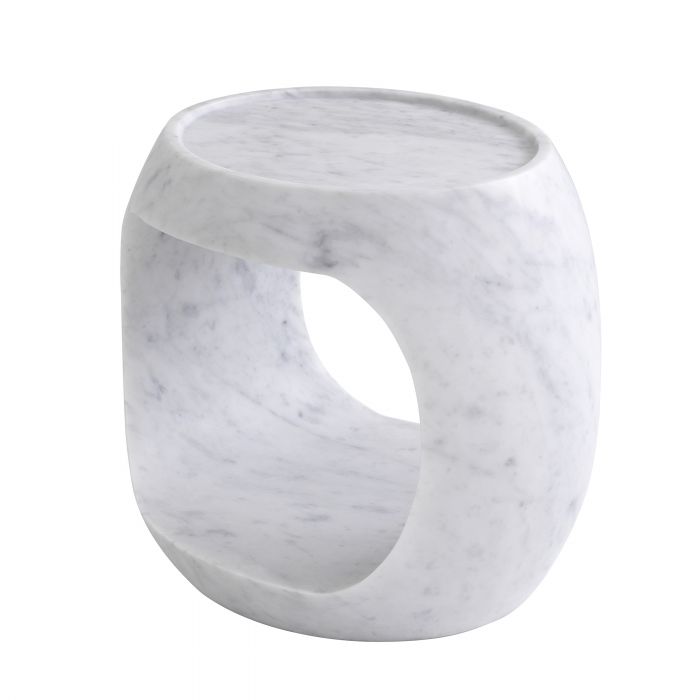 honed white marble