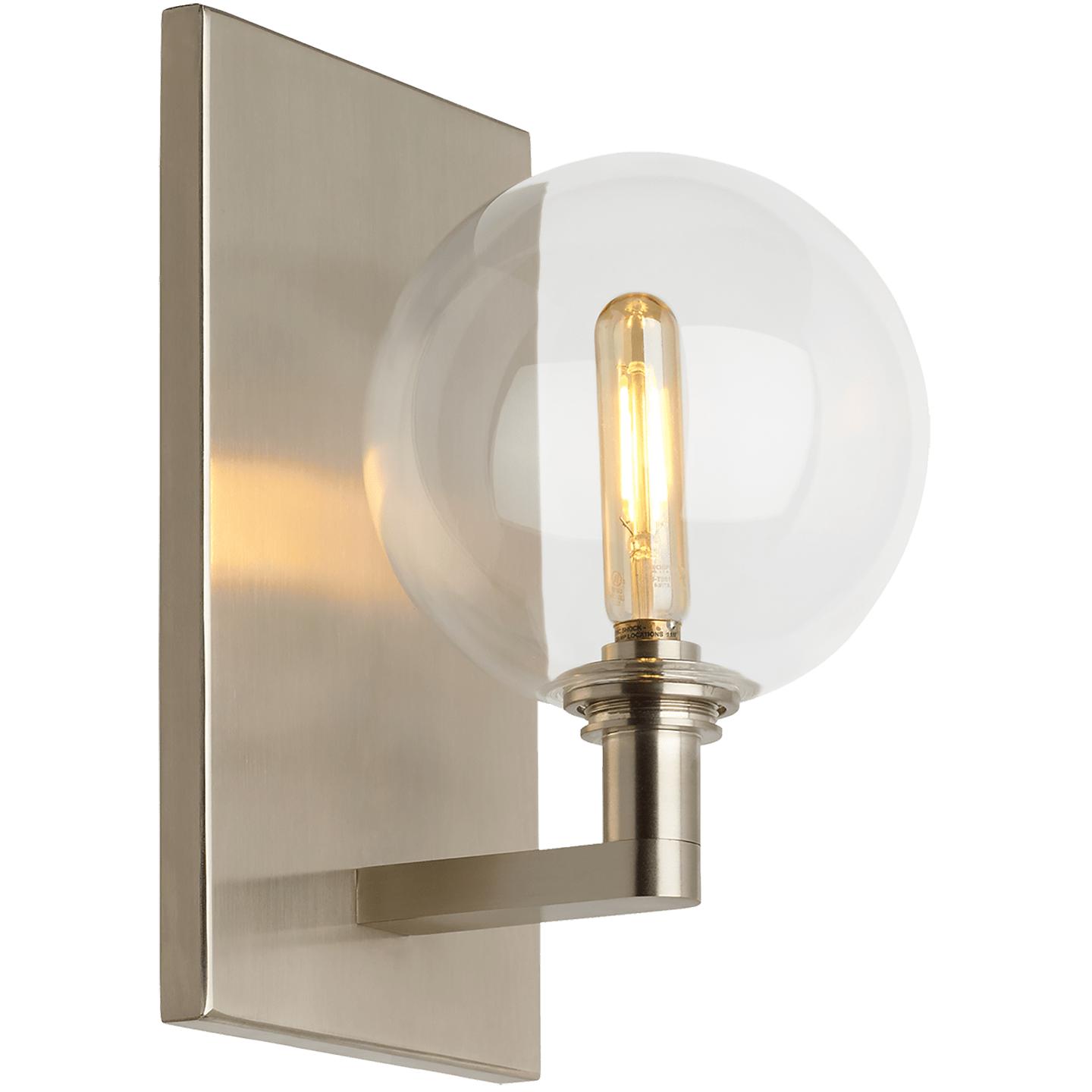 Satin Nickel Clear Single Lamp Not Included