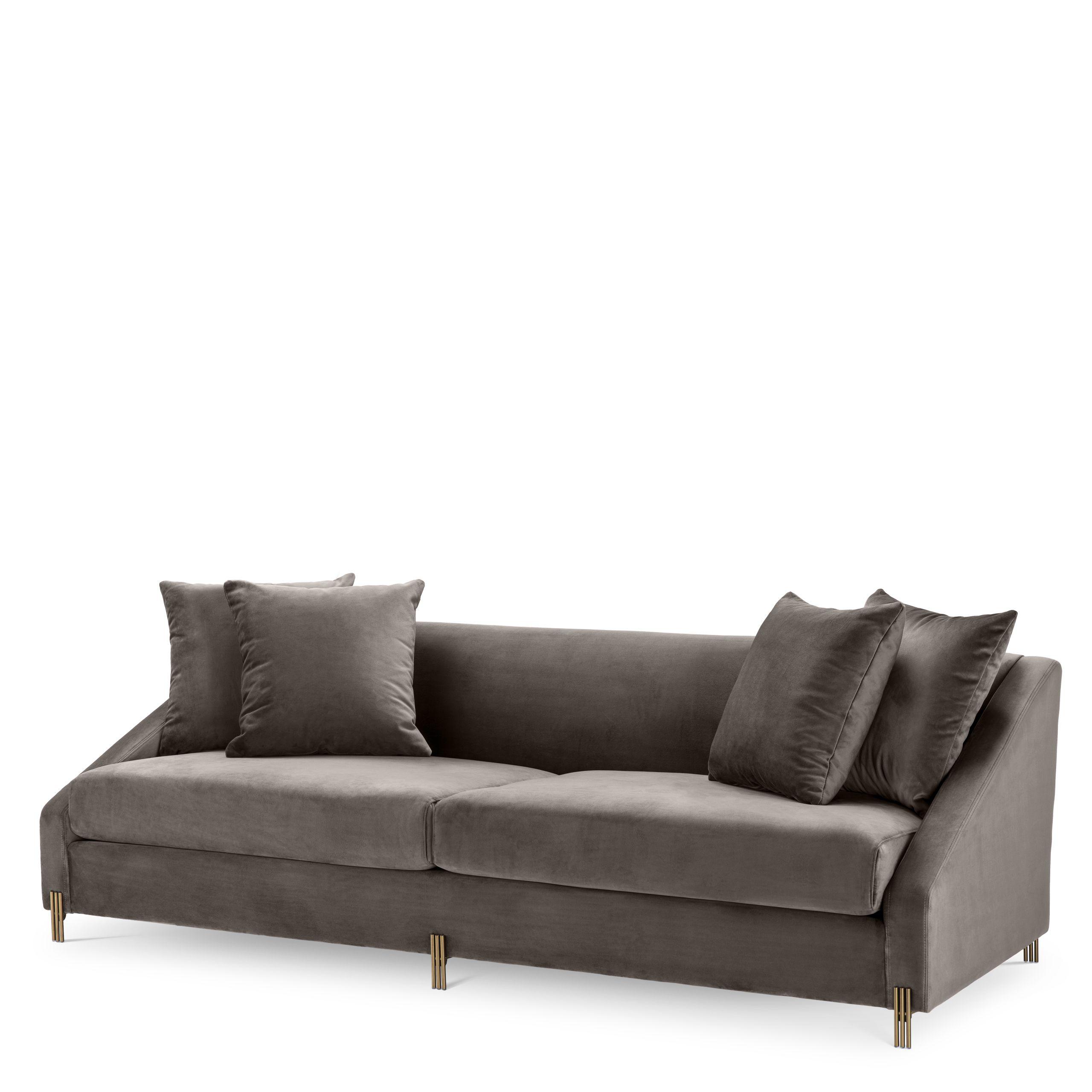 savona grey velvet | brushed brass finish legs