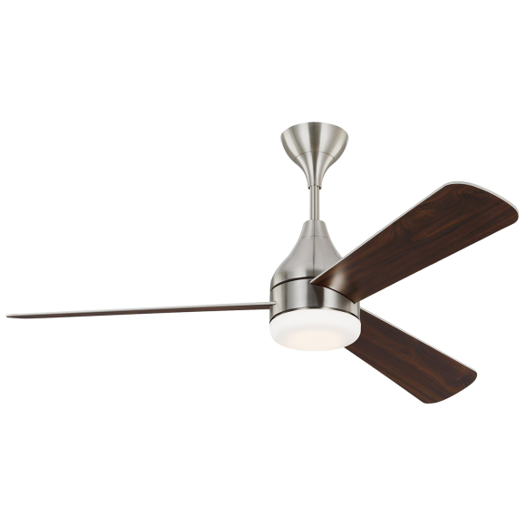 Brushed Steel Housing With Silver/American Walnut reversible blades Blades with Light Kit