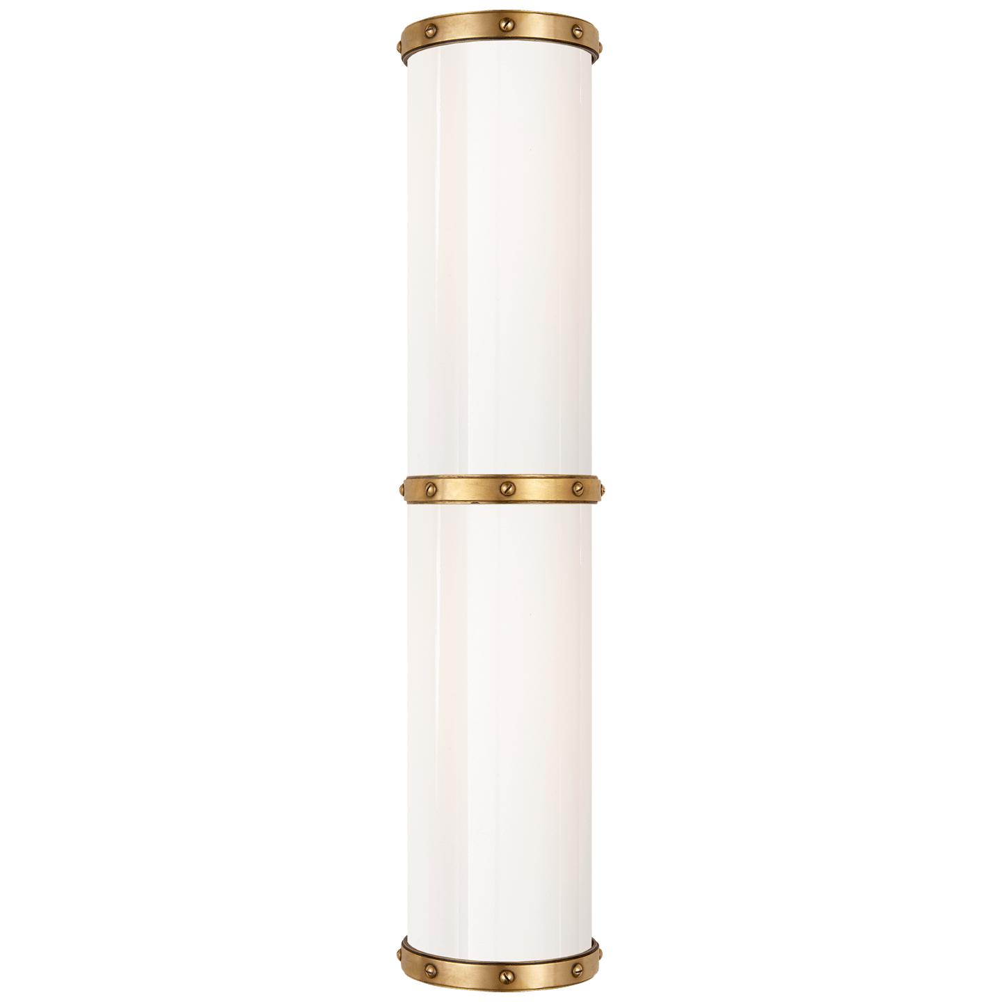 Natural Brass White Glass