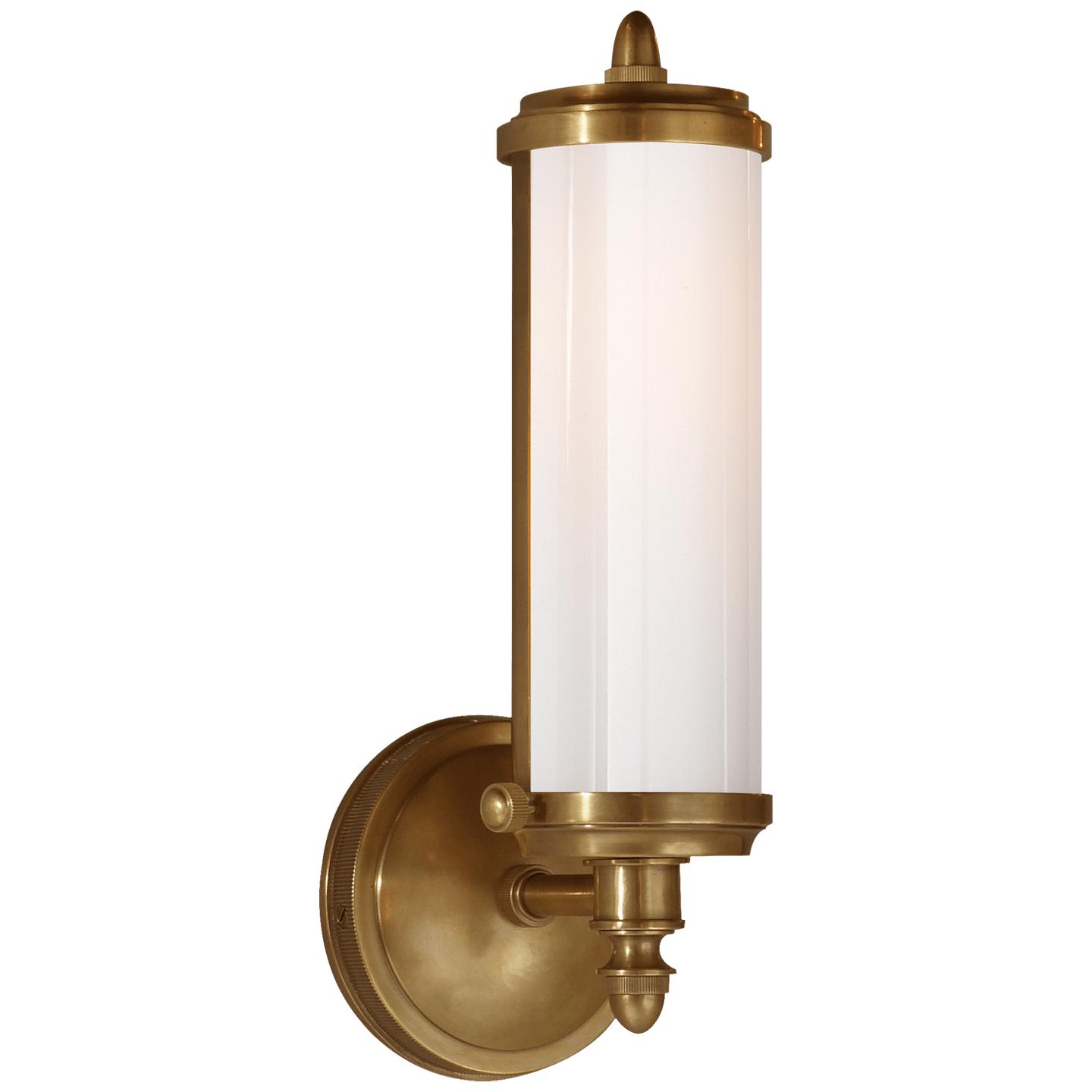 Hand-Rubbed Antique Brass White Glass