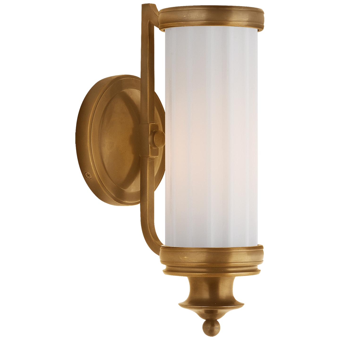 Hand-Rubbed Antique Brass White Glass