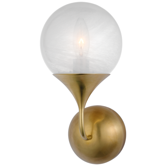 Hand-Rubbed Antique Brass White Glass