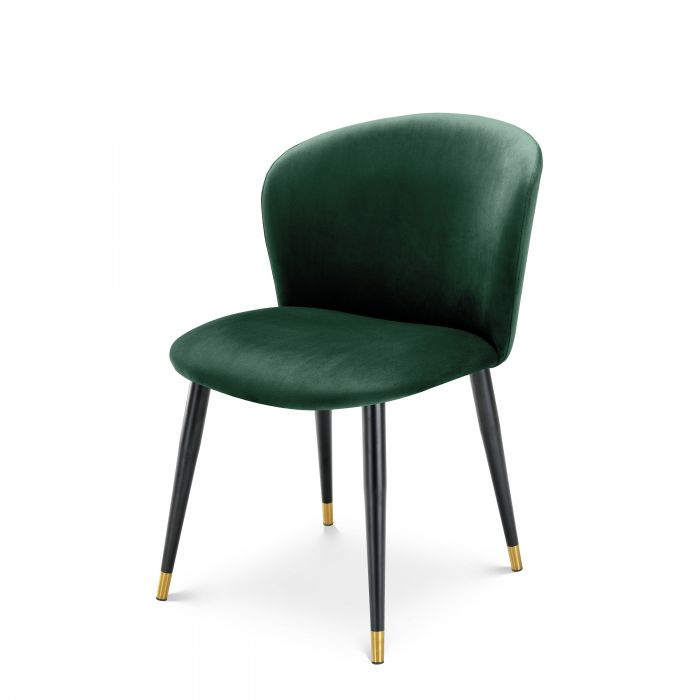 roche dark green velvet | black & gold finish legs without arms