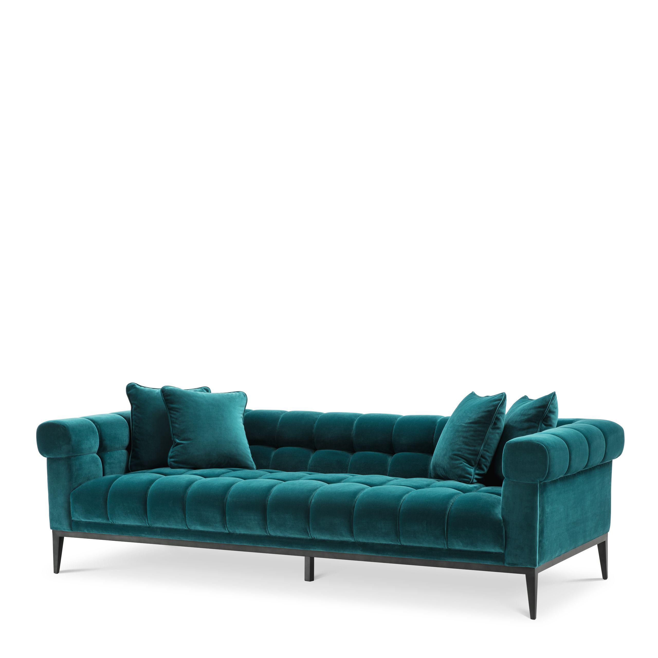 savona sea green velvet | gunmetal finish base