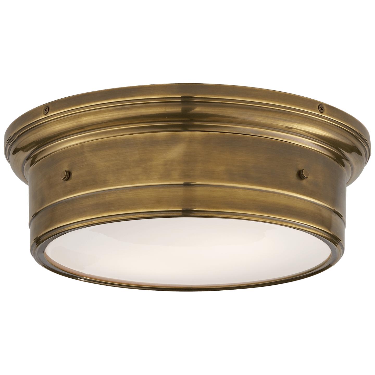 Hand-Rubbed Antique Brass White Glass