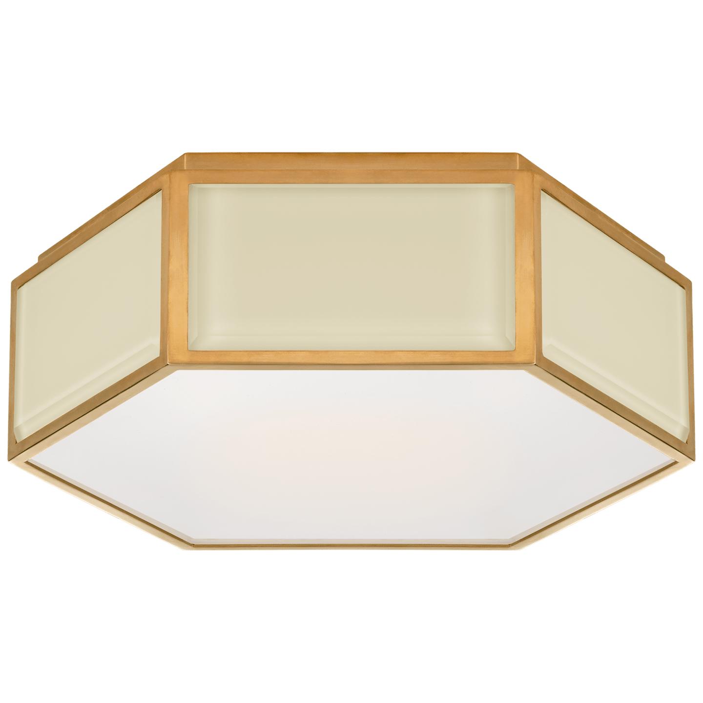 Cream and Soft Brass Frosted Glass